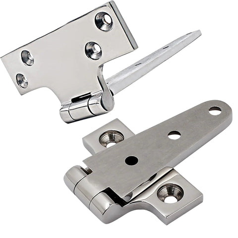Laorde 316 stainless steel T-hinge pair, marine-grade 4x2 in (100x54 mm) boat hatch hinges with screws