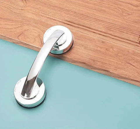 Strong Suction Cup Handle For Glass Doors Windows And Cabinets With Seamless Installation, 2.5-inch ABS, on wooden surface.