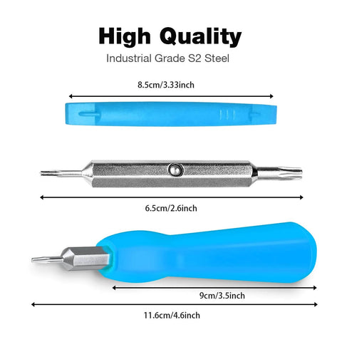 All In One Video Doorbell Screwdriver Bit Set With T6 And T15 Torx Heads For Battery And WiFi Access, blue steel components