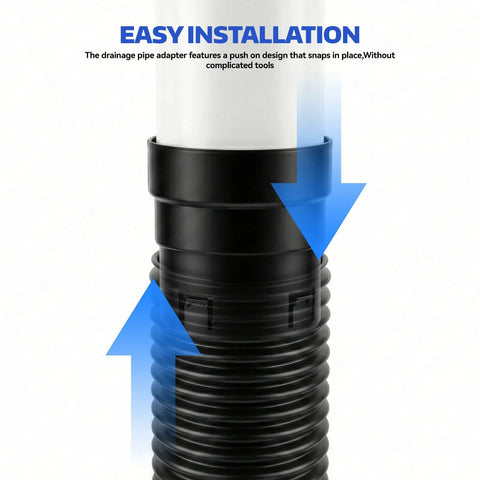 4-inch PVC to corrugated pipe adapter, black push-fit connector for 4-inch drain pipe