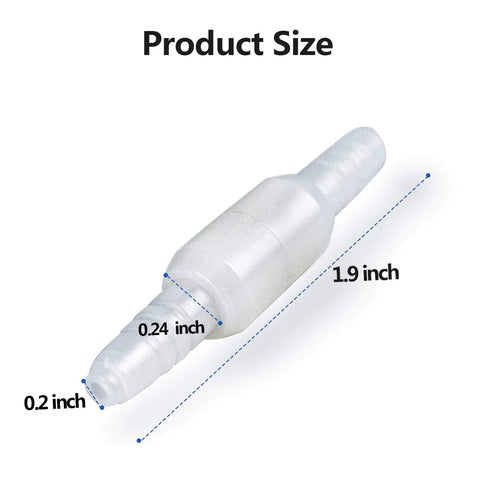 Oxygen tubing swivel connector, white plastic, 5-pack, Amazon brand