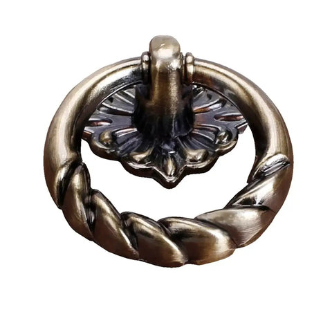 Retro Bronze Drop Ring Cabinet Pulls 12 Pack With Screws, Alloy Wardrobe Furniture Handles for Cabinets, Drawers, and Dresser