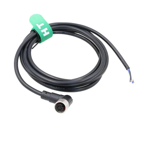 M12 A Coded 4 Pin Female Right Angle Shielded Sensor Cable For Actuator And Industrial Automation Plug And Play Ready DeviceNet CANopen IO Link Profibus 1m Cable For Camera Sensor Automation Controllers Robotics PLC Networks