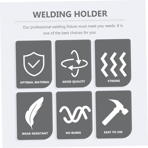 Infographic highlighting features: optimal material, good quality, strong, wear-resistant, no burrs, easy to use.