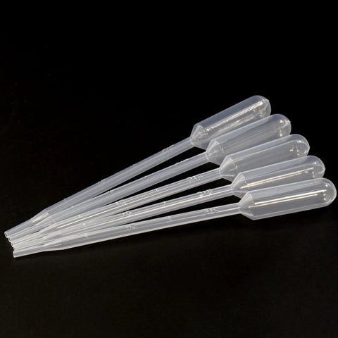 ULAB sterile transfer pipette, clear LDPE, 3ml capacity with 1ml graduations, 0.25ml intervals, 140mm long, pack of 100