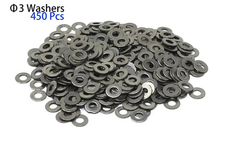 450 pieces of washers from M3 Stainless Steel 304 Hex Socket Head Cap Screws Set Pro Grade 1350 Pcs With 12 Lengths