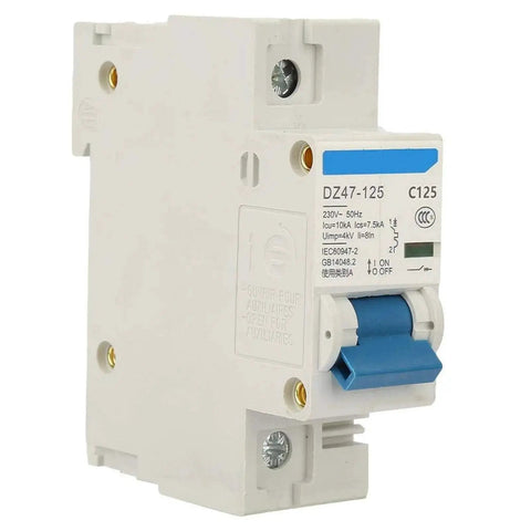 230V 80A 100A 125A Air Circuit Breaker DZ47-125 1P Miniature Circuit Breaker Quick Response for Home, Workshop, Rural Wiring