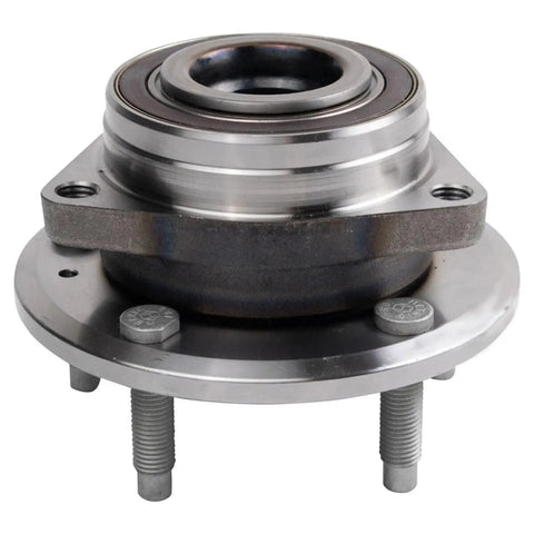 2 Piece Rear Wheel Bearing Hubs Assembly With 5 Lug For Chevrolet Equinox 2018 To 2024, side view of steel hub with lug bolts