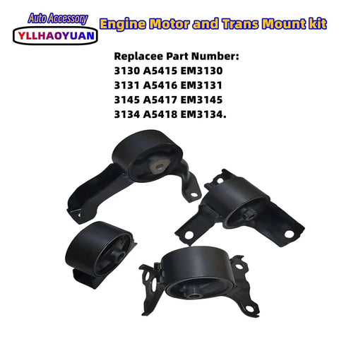 Set Of 4 Engine Mounts For Jeep Compass Patriot 2007 To 2017 2.0L 2.4L Also Fits Dodge Caliber 2007 To 2012 Replaces A5415 A5416 3130 3131