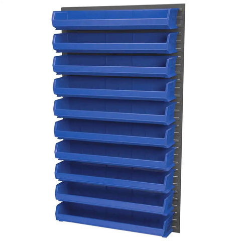 Heavy Duty Plastic Storage Bins Hanging Stacking Containers 9 Inch 33 Inch 5 Inch Blue Pack Of Four Built Tough Rustproof