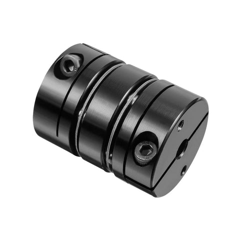 uxcell 6mmx8mm clamp-tight motor shaft coupling, black metal, two-screw diaphragm design for servo and stepper motors