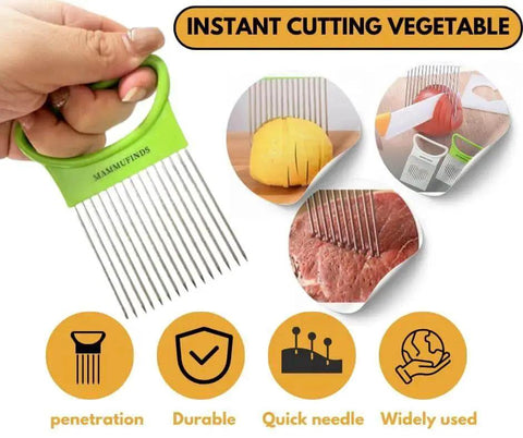 Versatile Potato Slicer And Kitchen Gadgets Set With Crinkle Cutter Onion Slicer Stainless Steel Blades Vegetable Holder