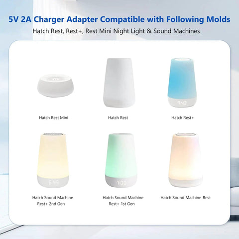 5V Replacement Power Adapter For Rest Series Sleep Machines Night Lights And Sleep Trainers with Barrel Plug 6.56ft Cable
