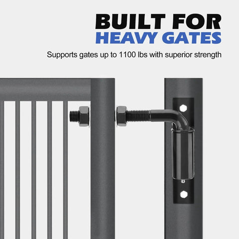 7 Inch Heavy Duty Bolt On J Bolt Gate Hinge With M20 Thread For Large Driveway Gates Up To 1100 Lbs Ball Bearing Hinge Installed