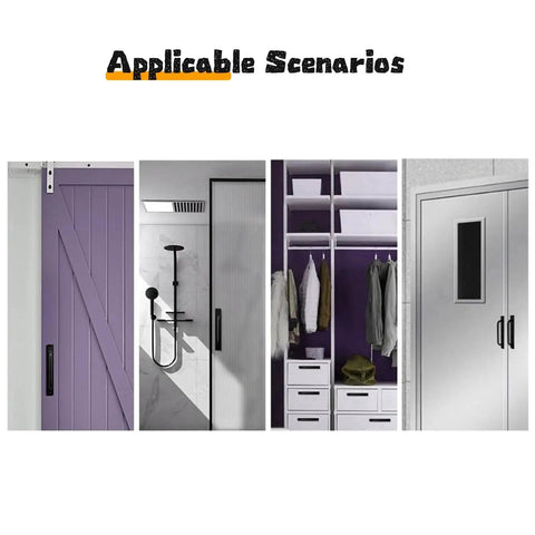 2-Pack Self-Stick Sliding Door Pull Handles with Adhesive for cabinets, drawers, windows, barn doors, and pocket doors shown installed
