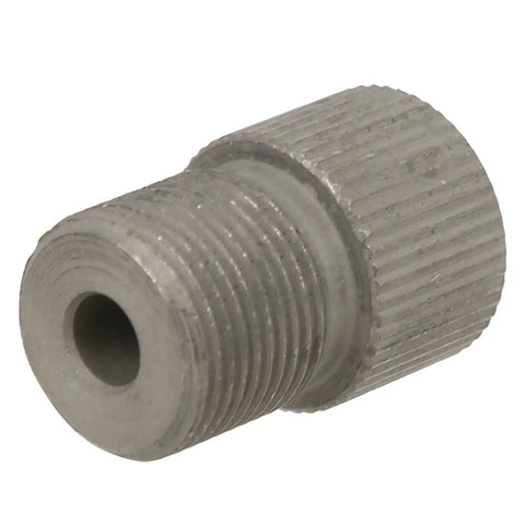 Metal drill chuck adapter sleeve with threaded knurled body and central bore