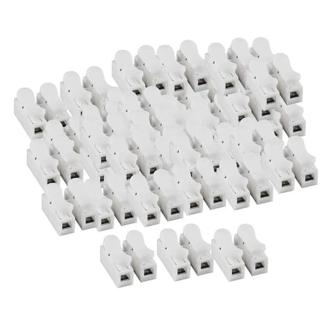 100 Pieces Spring Wire Connector Electrical Cable Clamp Terminal Block Connector Push In No Fuss Easy To Install in white