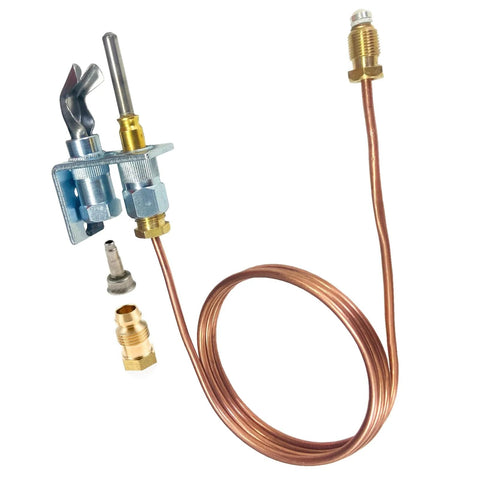 MCAMPAS Q314A4586 pilot burner with thermocouple kit; copper tube, brass fittings for natural gas/propane furnaces