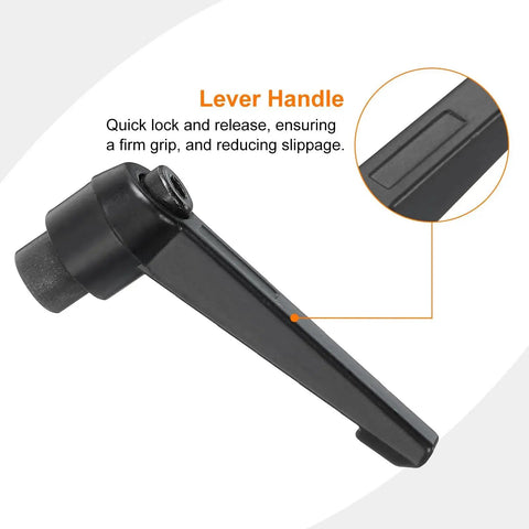 Two Pack M8 Adjustable Knob Handles With Female Thread Push Button Ratchet Quick Release Locking Rotating Bolt Black Finish