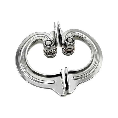 Stainless steel adjustable damping hinge set with concealed torque, pair of circular hinges