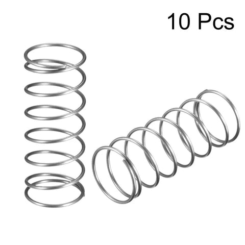 uxcell spring steel coil springs, 0.05 in wire, 0.79 in OD, 2 in free length, pack of 10