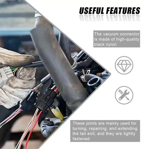Mechanic using Pro Grade Vacuum Line Connector Kit With 12 Sizes Heat Resistant Nylon Barbed Fittings for automotive repair