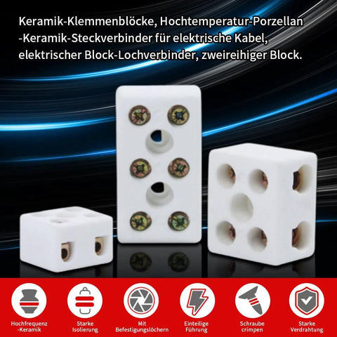 1-Way ceramic terminal block set, porcelain 10A 250V, 2.5mm inlet, white, 20pcs Amazon