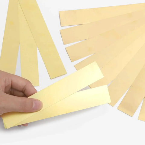 Handy Brass Shim Stock Set Pack Of 10 Strips 1 Inch Wide By 6 Inches Long 0.006 Inch Thick Flexible Brass Sheets for various uses