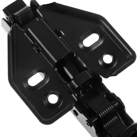 Close-up of a metal full overlay cabinet door hinge with self-closing soft close mechanism, part of a 2 pack by Cabilock.