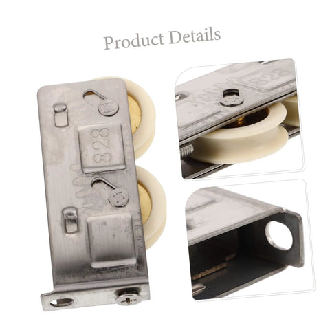 Detailed view of 3 Piece Sliding Door Pulley Wheel Window Roller For Smooth Replacement For Sliding Gates And Doors With Durable Double Bearing Track Guide System For Quiet Operation Easy Installation And Long Lasting Performance
