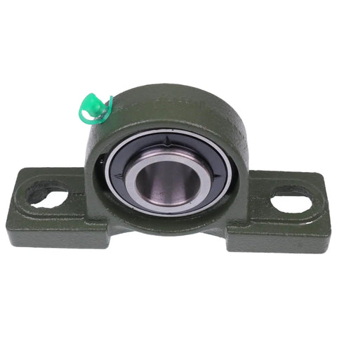 Front view of 1-1/8 Inch Bore Pillow Block Bearing Set Compatible With AMI UCP206-18, Browning VPS-218, mounted on a green base