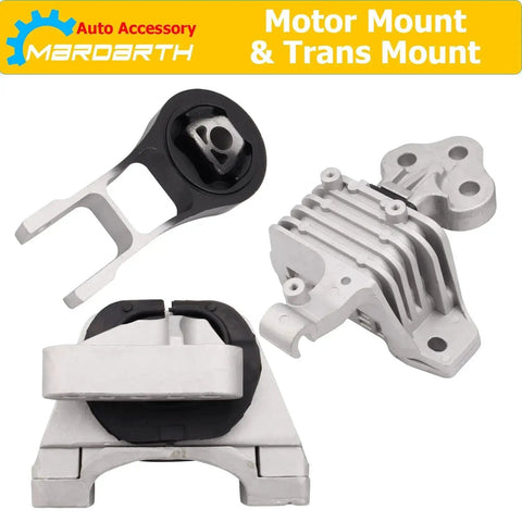Direct Replacement Engine and Transmission Mounts for 2014-2021 Jeep Cherokee and 2015-2019 Chrysler 200 2.4L OE style set.