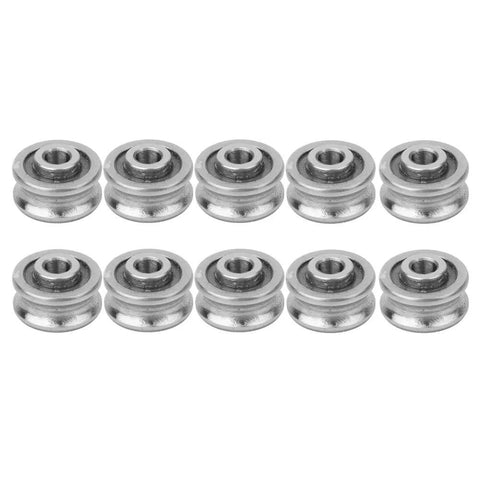 10 pcs SG15 U-groove track guide bearings, 5x17x8 mm, silver metal for embroidery machines