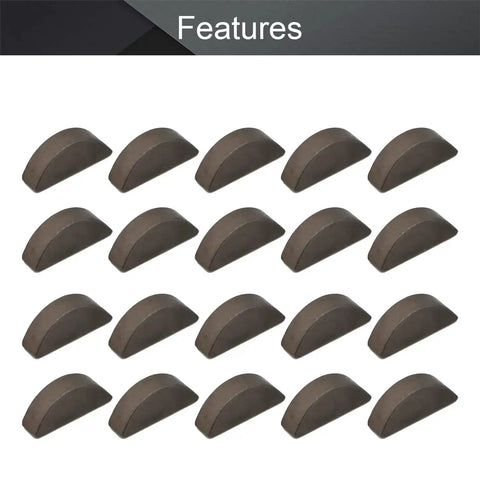 200-Piece Woodruff Key Set For Pulleys And Shafts, Half Moon Semicircle Keys, Stainless Steel, arranged in rows, side view
