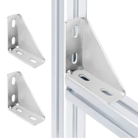 8 Pack 90 Degree Gusseted Fittings For 1-5/8 Inch Unistrut Channel, carbon steel brackets, installed on structural frame