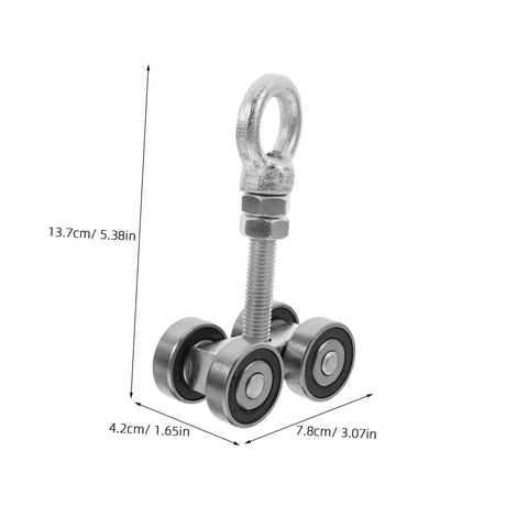 Heavy Duty Sliding Door Roller Track System Kit with Silent Trolley Assemblies and Heavy Duty Wheel Rollers