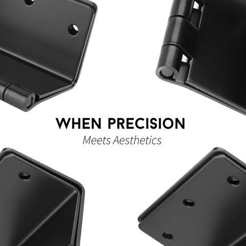 Close-up of Swing Clear Offset Door Hinges For Wider Openings 3.5 Inch With One Quarter Inch Radius Full Mortise Matte Black