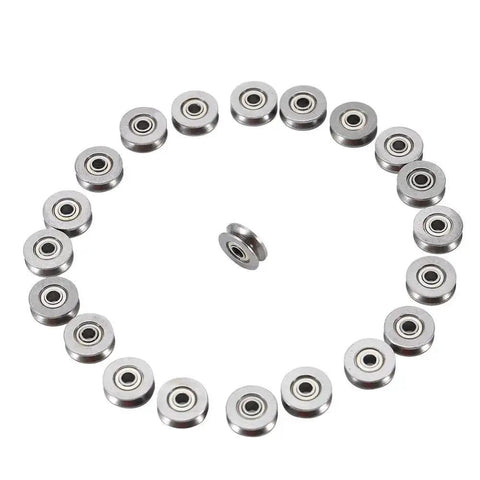 V Groove Ball Bearing 3x12x4mm Carbon Steel Double Shielded Linear Motion Bearing for Rail Systems and Track Applications 20 Pieces Set