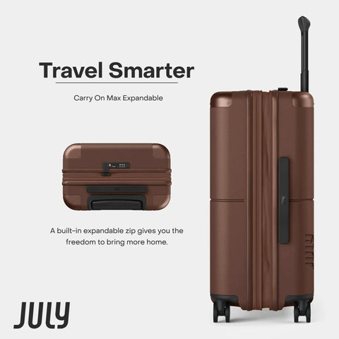 Expandable Carry On Max 21 Inch Airline Approved Rolling Luggage With Travel Tote for Men and Women featuring cobblestone proof wheels