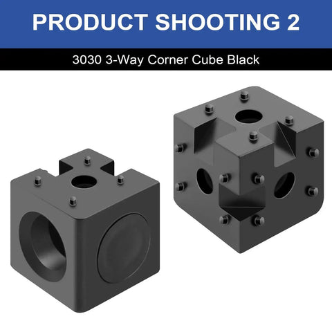 12 Pack 3030 Three Way Corner Cube For Aluminum Extrusion T Slot And V Slot Hardware With Screws And Nuts Black For 3030 Connector