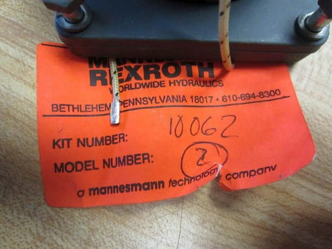 Close-up of GL62-0-A-149 Repair Kit 10062 label on hydraulic solenoid 24V DC 1.71A, showing kit and model number details