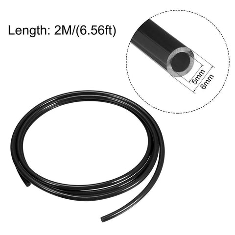 uxcell pneumatic air tubing, PU polyurethane black hose, 8mm OD x 5mm ID, 2m length, Amazon brand
