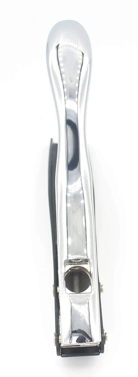 Heavy Duty All Metal Handheld 10mm Circle Hole Punch for ID cards, PVC cards, bank cards, and photos, top view