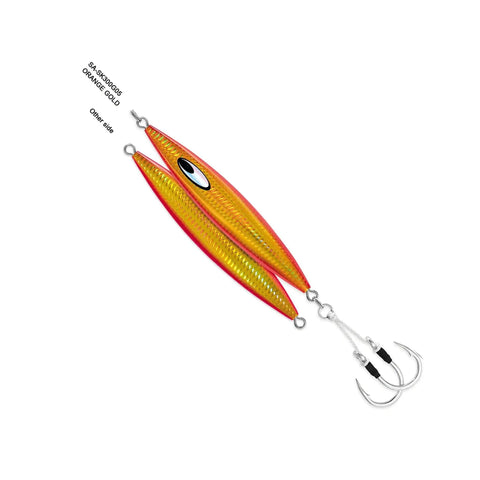 Saltwater Metal Jig With Center Balanced Drop And Flutter Action For Fast Vertical Speed Jigging Five Zero Assist Hooks Glow Finish