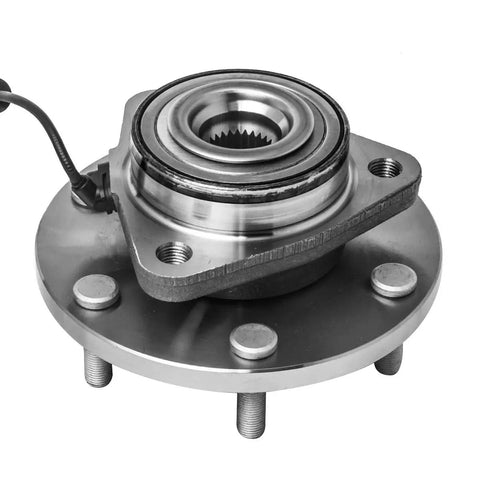 Left Or Right Wheel Hub And Bearing Assembly For Infiniti QX56 Nissan Titan Armada Pathfinder 6 Lug With ABS Pair AUQDD 515066 ISO TS 16949 Certified OE Comparable Maintenance Free No Fuss Easy Install, showing hub and ABS wire