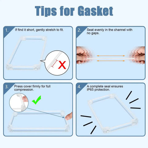 Gasket installation tips for Weatherproof Electrical Junction Box With Clear Cover IP65 Waterproof ABS Plastic Case.