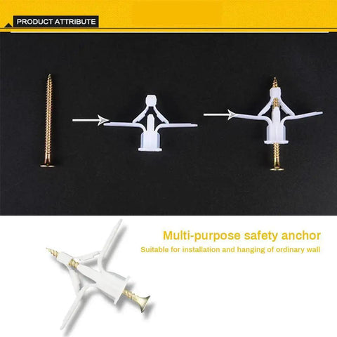 Drywall Anchor Kit With Hollow Wall Anchors And Screws Self Drilling Nylon Fasteners For Drywall Includes 30 Anchors And 30 Screws Pre Drills Precise Holes In Gypsum Wall Board Easy Start Durable Quality Construction For Reliable Mounting shown with components