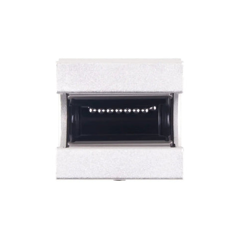 Front view of Pro Grade SBR25UU Aluminum Slide Block Set, 4 Pcs 25mm Linear Bearing Ball Slides For 25mm Guide Rails, CNC Router Parts.