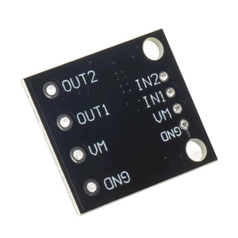 4 Pack Brushed DC Motor Driver Module With PWM Control H Bridge, 3.6A peak, close-up view, showing OUT and IN ports.