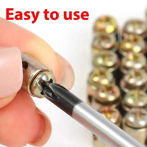 Close-up of a hand using a screwdriver on a universal throttle cable end with screws, part of the twenty pack solderless cable nipples.